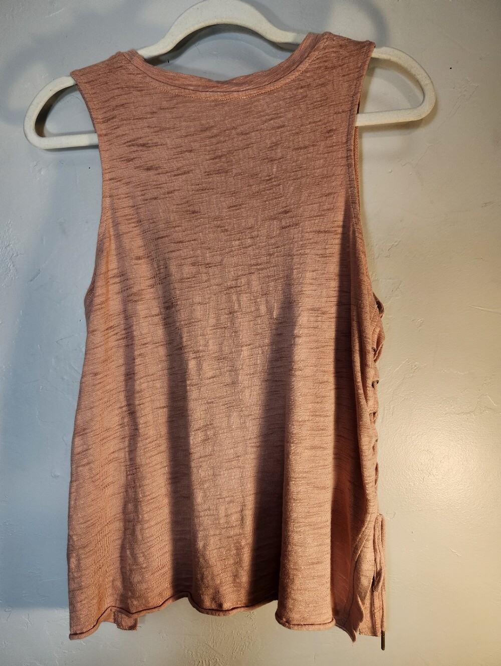 Umgee Pink/peach Side Lace-Up Tank - Picture 5 of 6